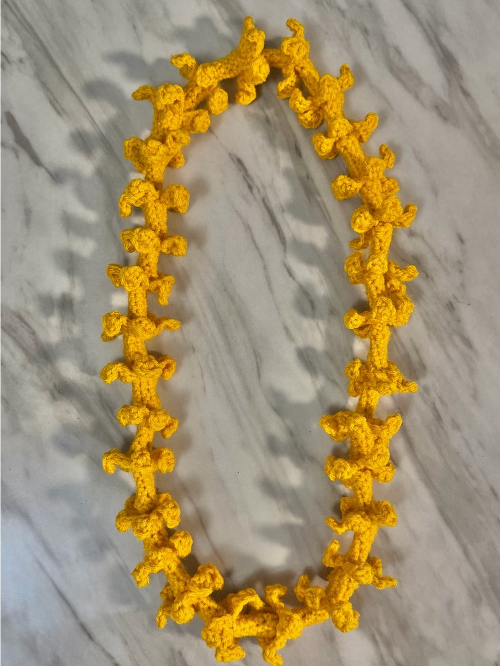 New Handmade Orange Crochet Puakenikeni Lei